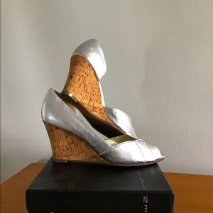 STEVEN by STEVE MADDEN Metallic Silver Wedge